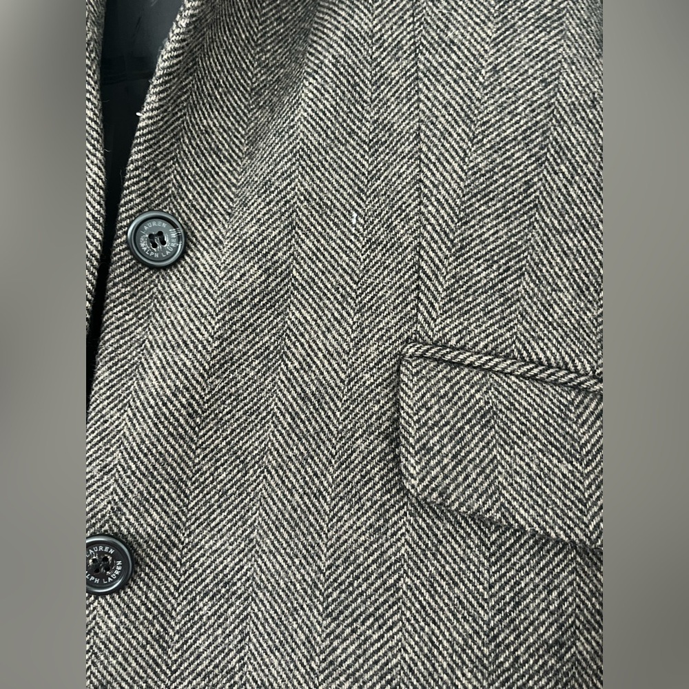 Lauren Ralph Lauren Women’s Wool Blend Herringbone Tweed Walker Coat Size 4 - Picture 8 of 16